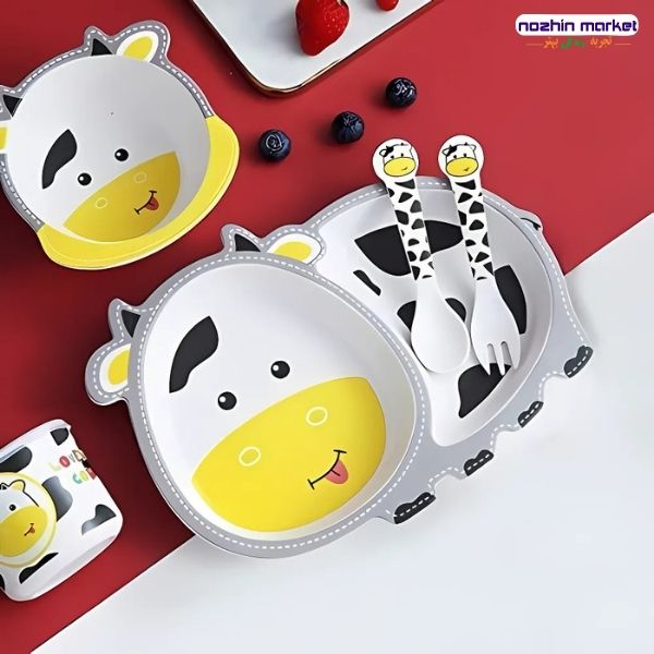 مشخصات ظرف غذا 5 تیکه بامبو گاو