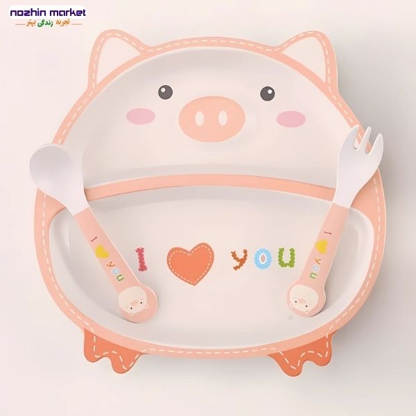 مشخصات ظرف غذا 5 تیکه بامبو خوک