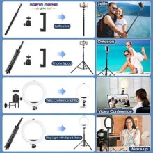 خرید رینگ لایت حرفه ای تاشو همراه سه پایه MACTREM M-A041