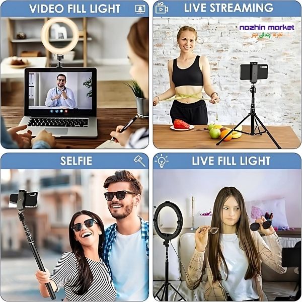 خرید رینگ لایت حرفه ای تاشو همراه سه پایه MACTREM M-A041