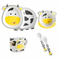 ظرف غذا 5 تیکه بامبو طرح گاو