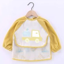 پیشبند آستین بلند مخمل کبریتی طرح دار کودک دکتر جیم DR GYM